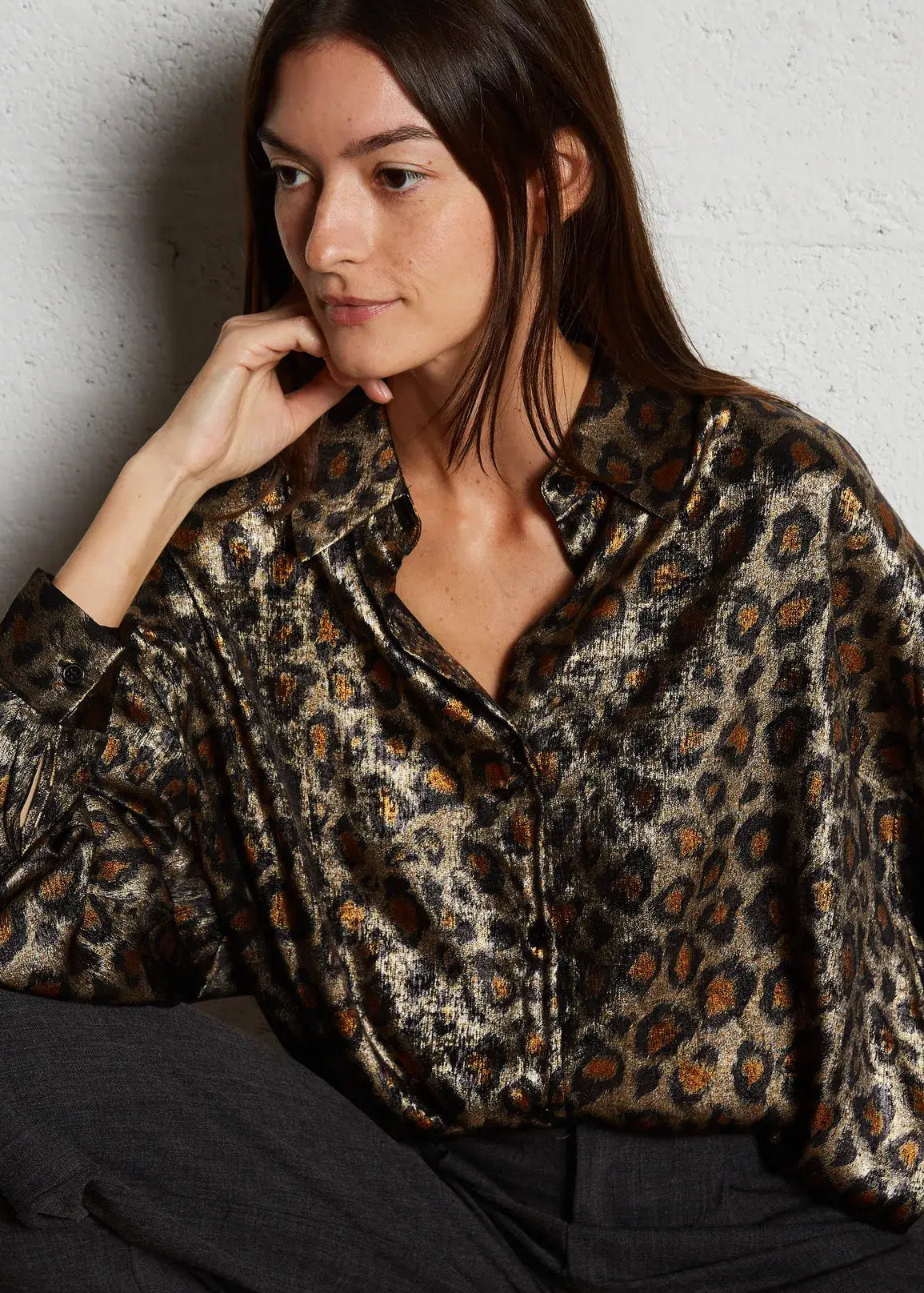 Shimmer Animal Print Blouse