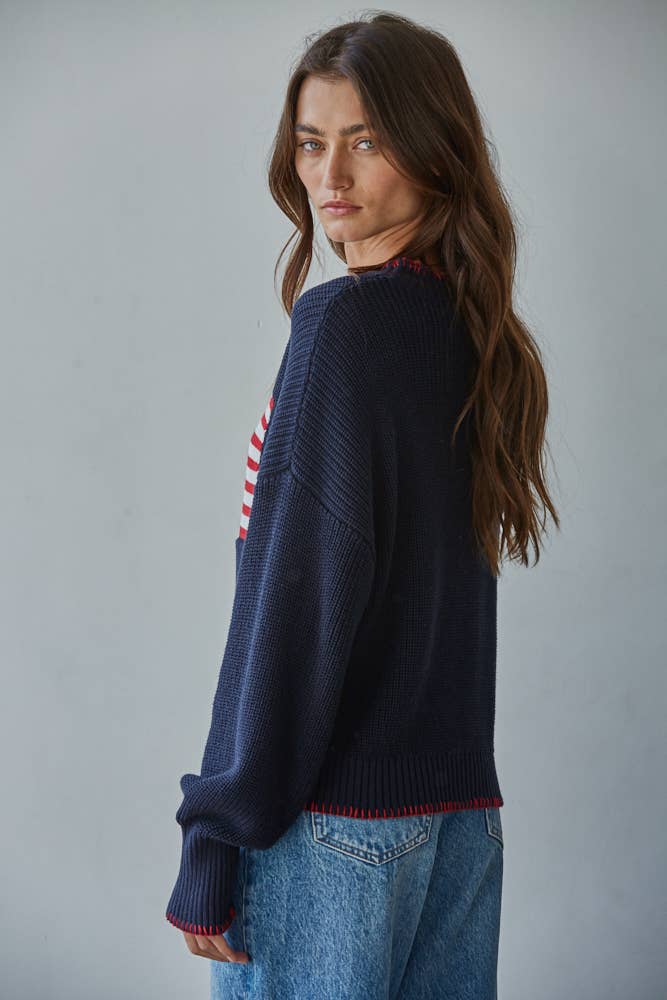 Whipstitch Americana Crew Neck Sweater