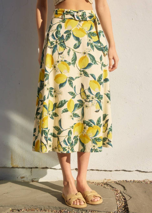 Vintage Lemonade Buckled Midi Skirt
