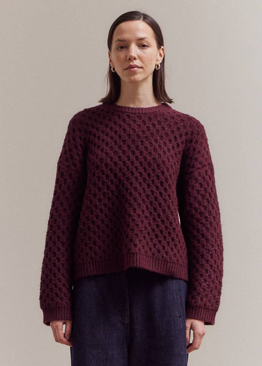 Burgundy Textured Sweater