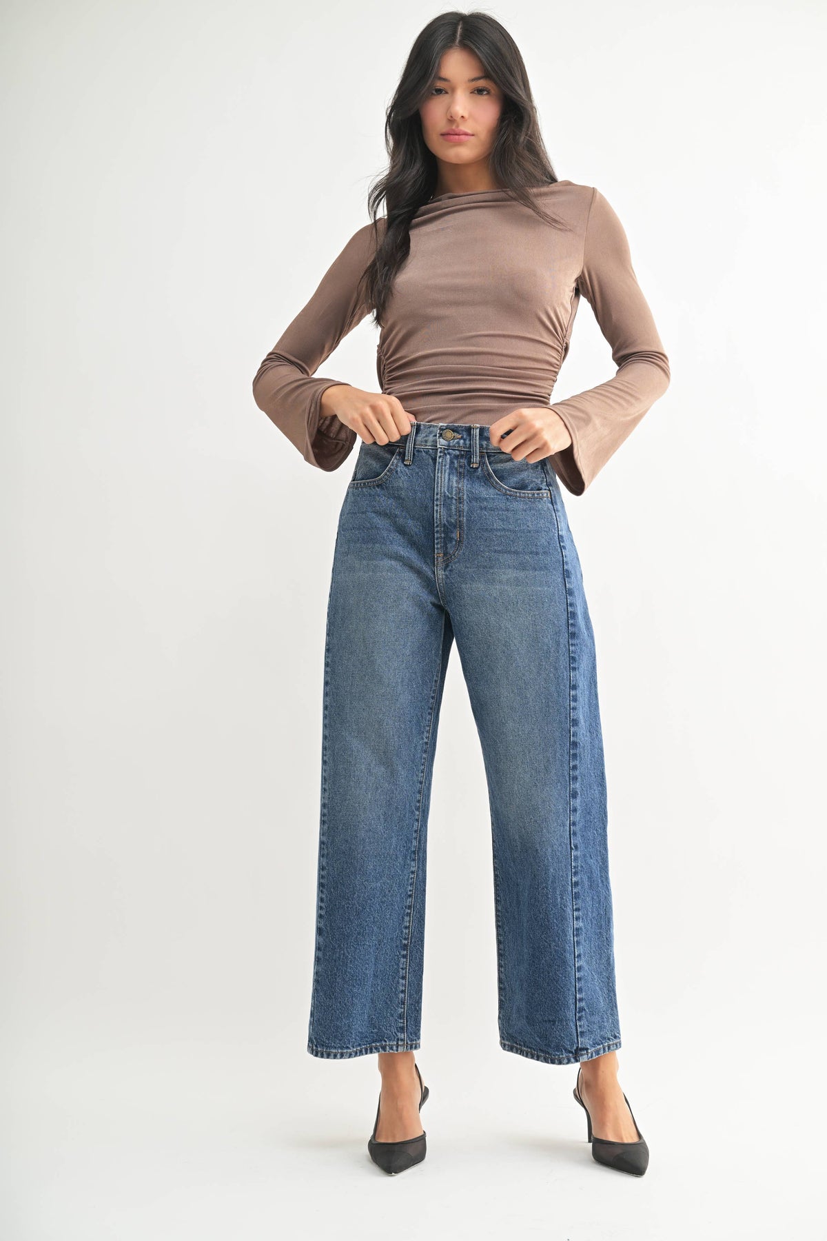 JUST BLACK DENIM - Dark Barrel Jean Twist