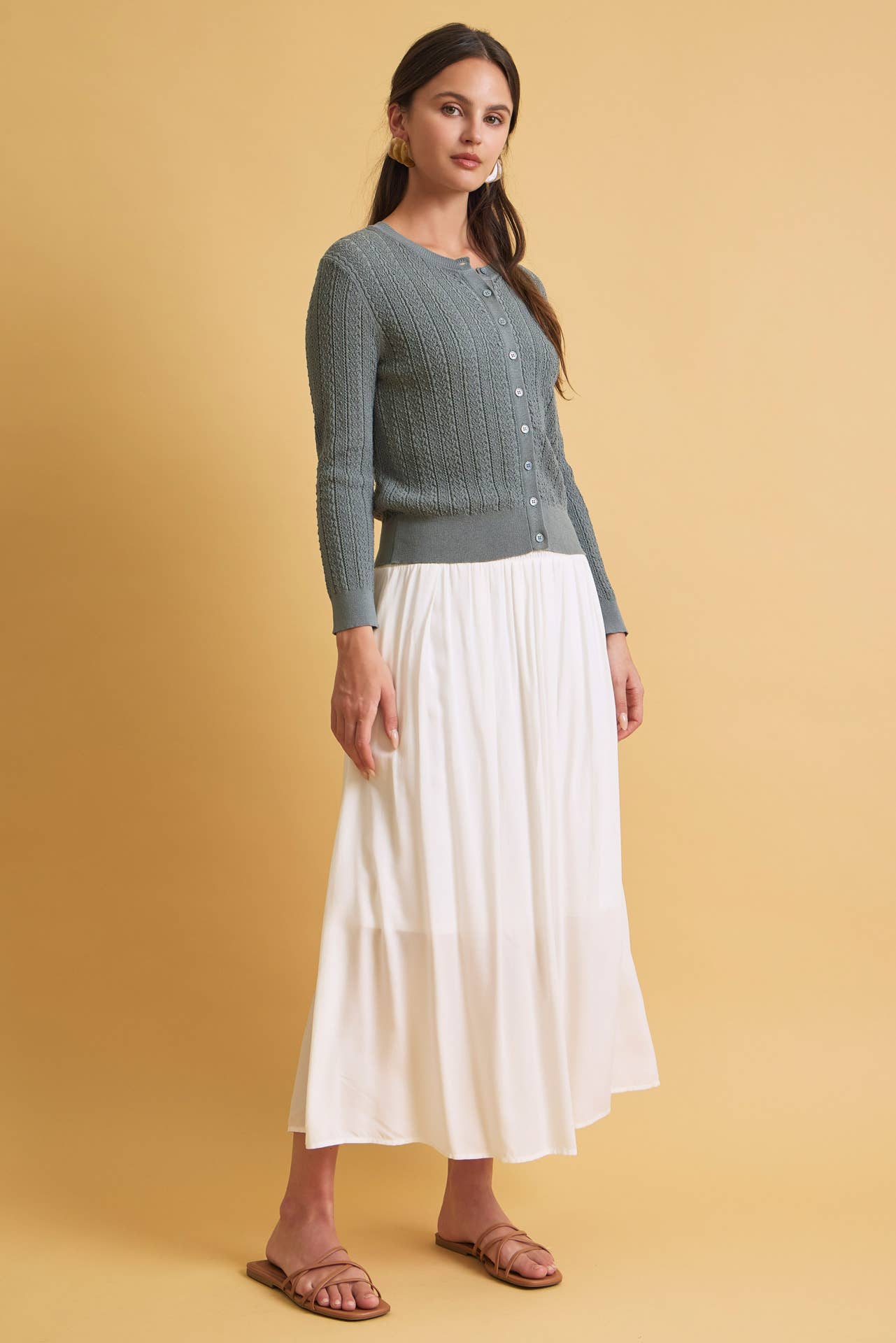 Smoked Waist Full Circle Skirt