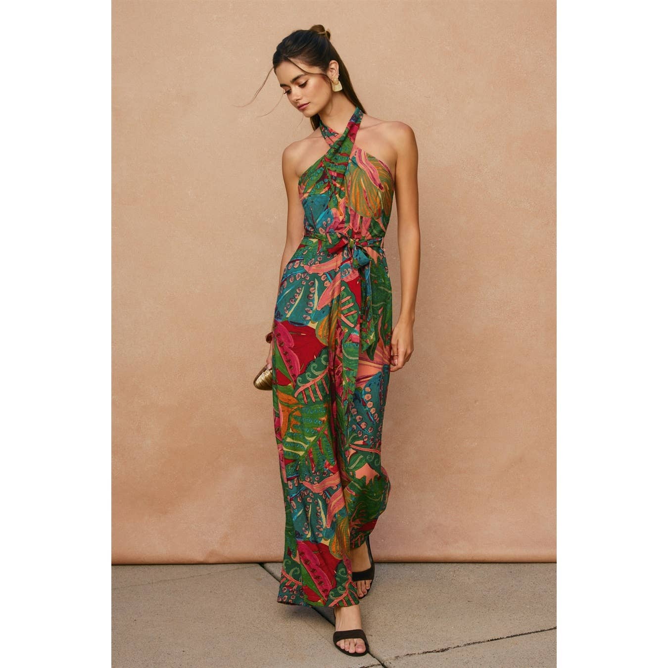 Paradise Crossed Halter Neck Jumpsuit