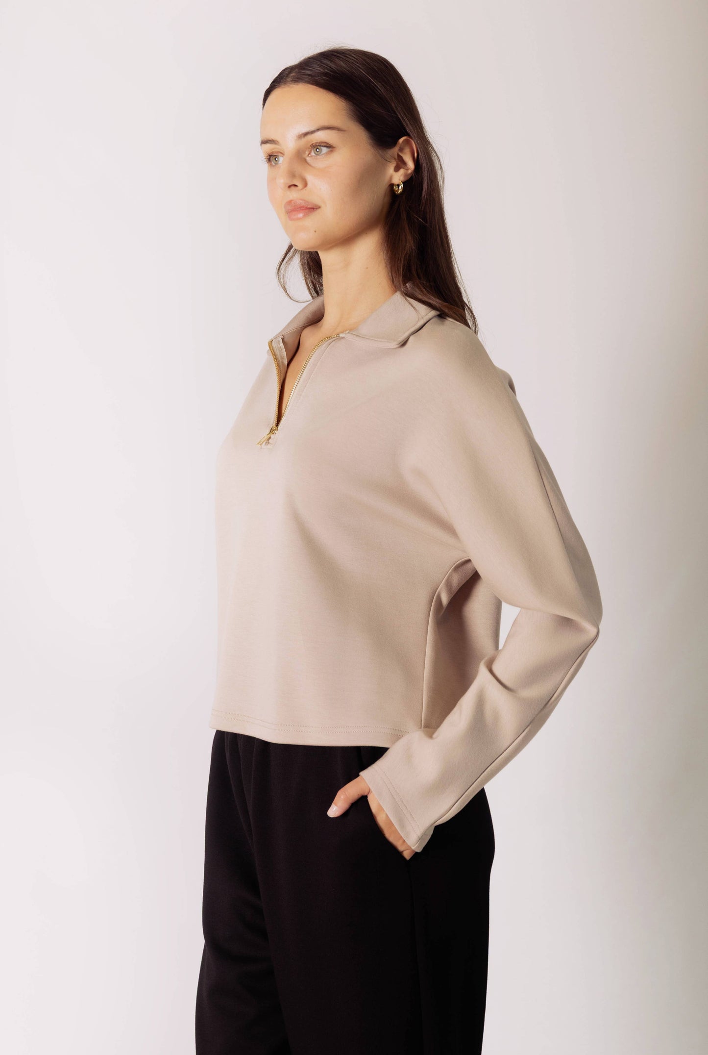 Butter Modal Quarter Zip Top