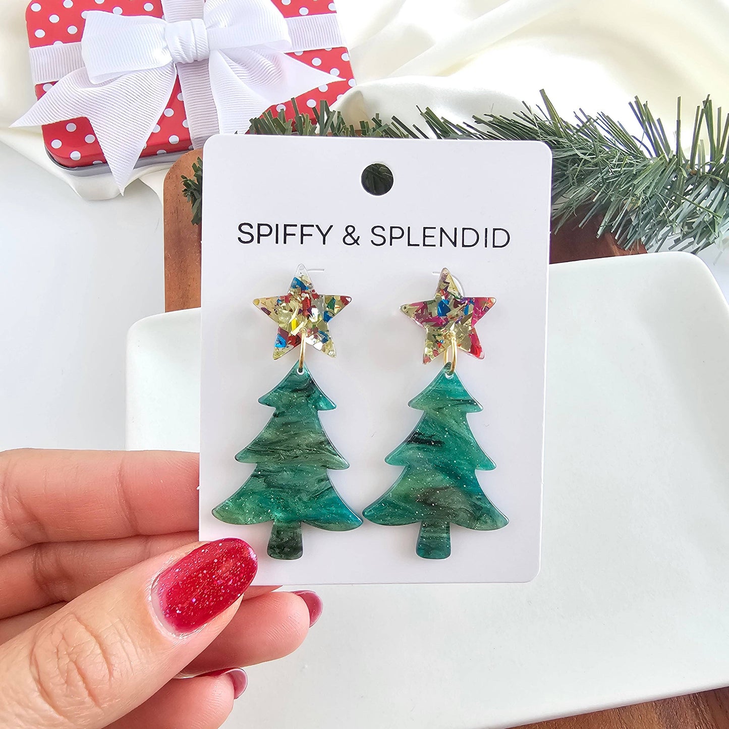 Star Christmas Tree Earrings