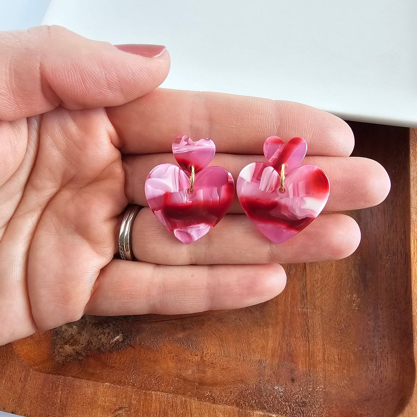 Darling Heart Earrings - Strawberry Fizz