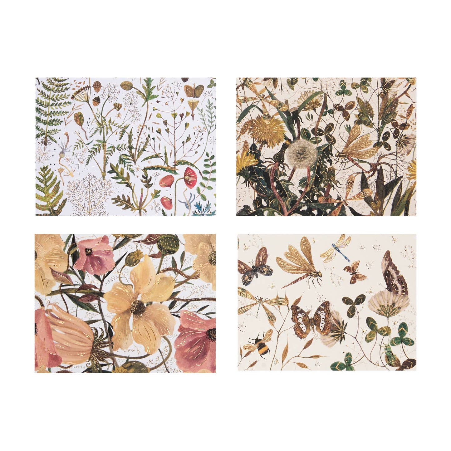 Greens and Flowers Notecards - Set of 16