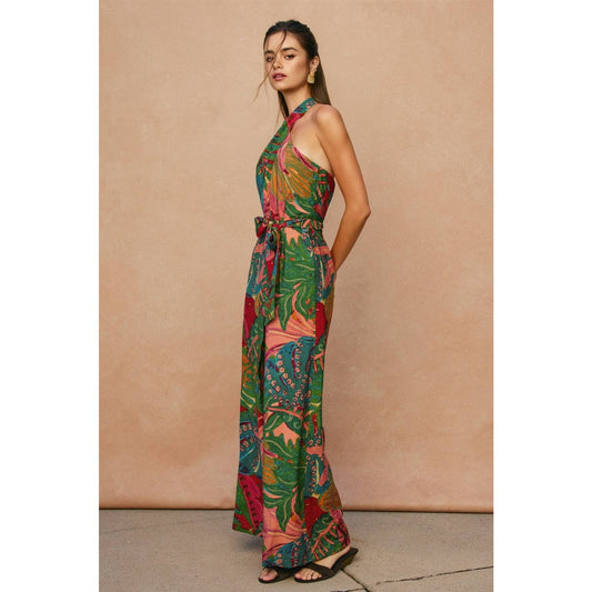 Paradise Crossed Halter Neck Jumpsuit