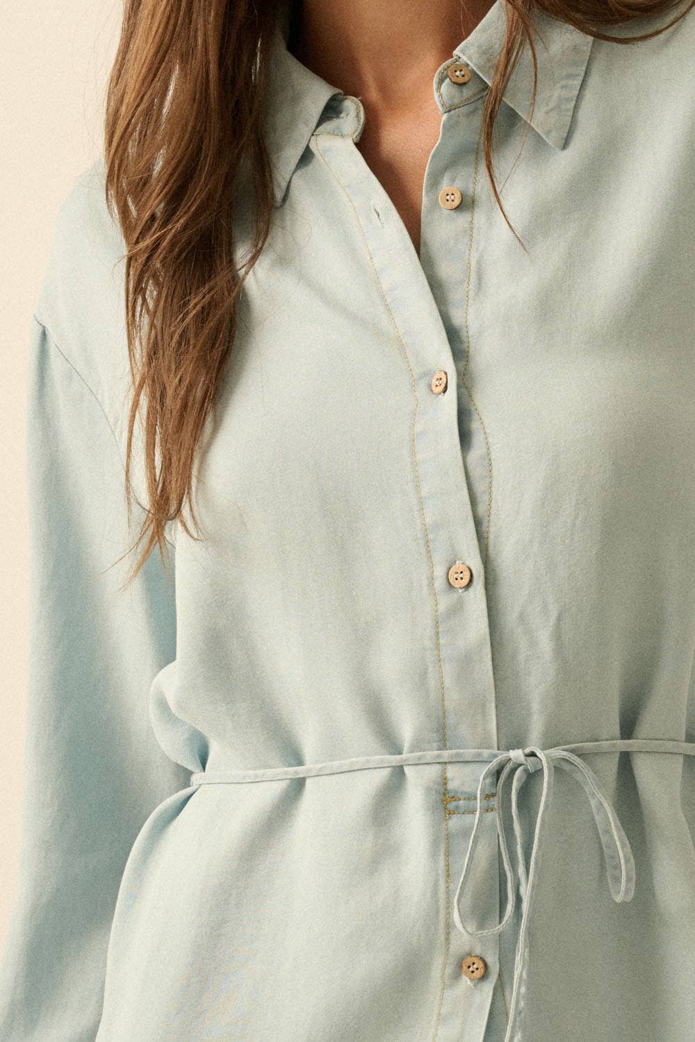 Tencel Button-Up Shirt Romper