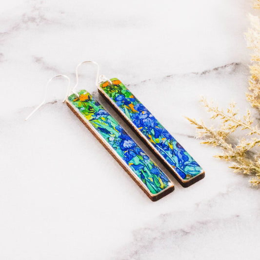 Blue Iris Bar Earrings