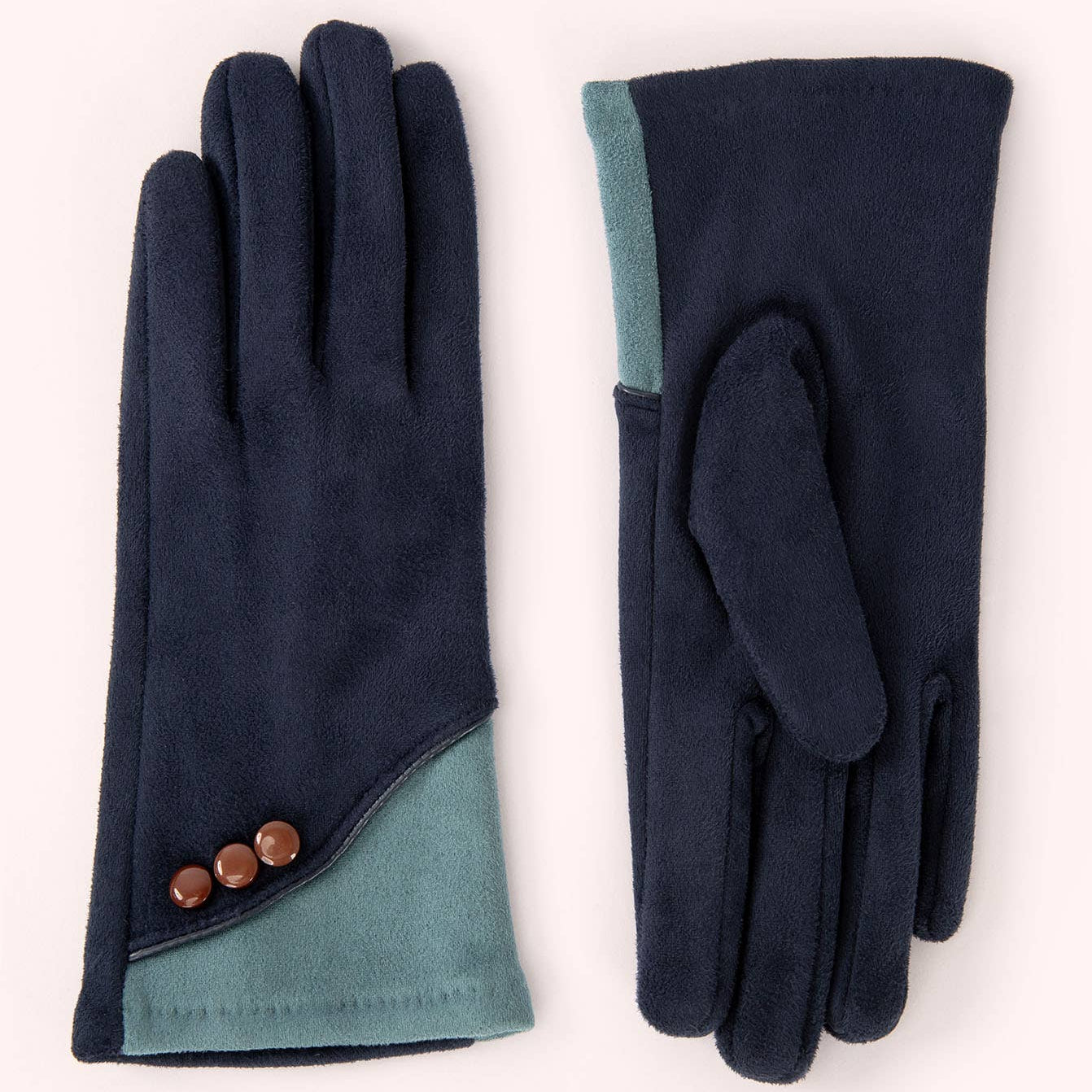 Rowan Gloves - Navy & Ice