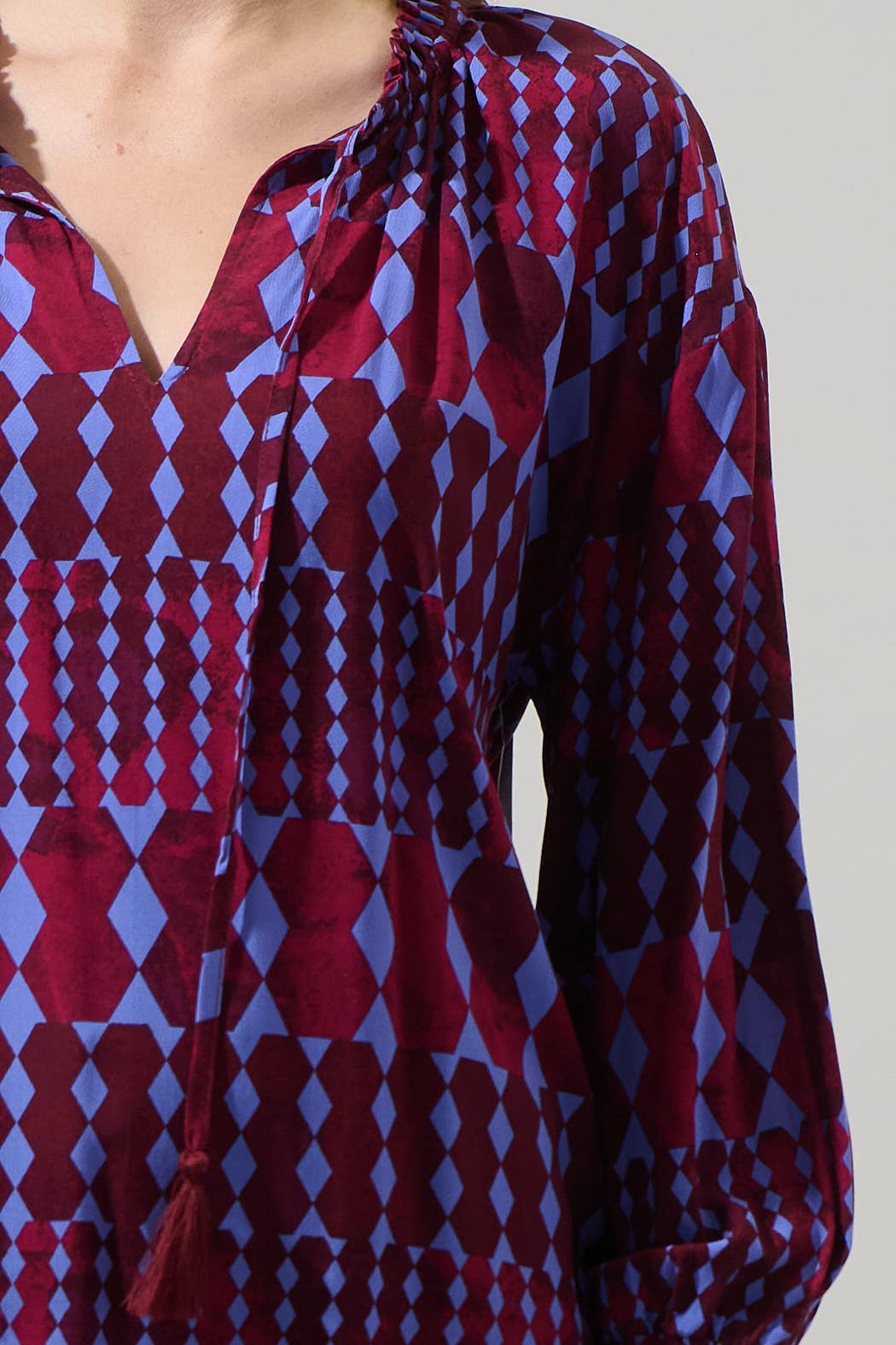 Abstract Weylin Split Neck Blouse