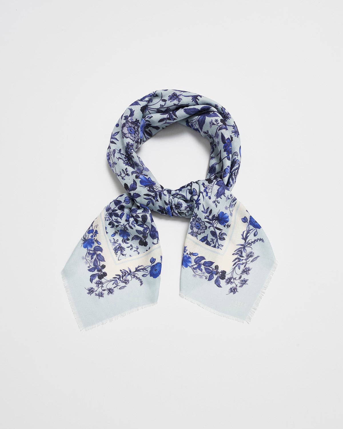 Ditsy Blue Folk Square Scarf