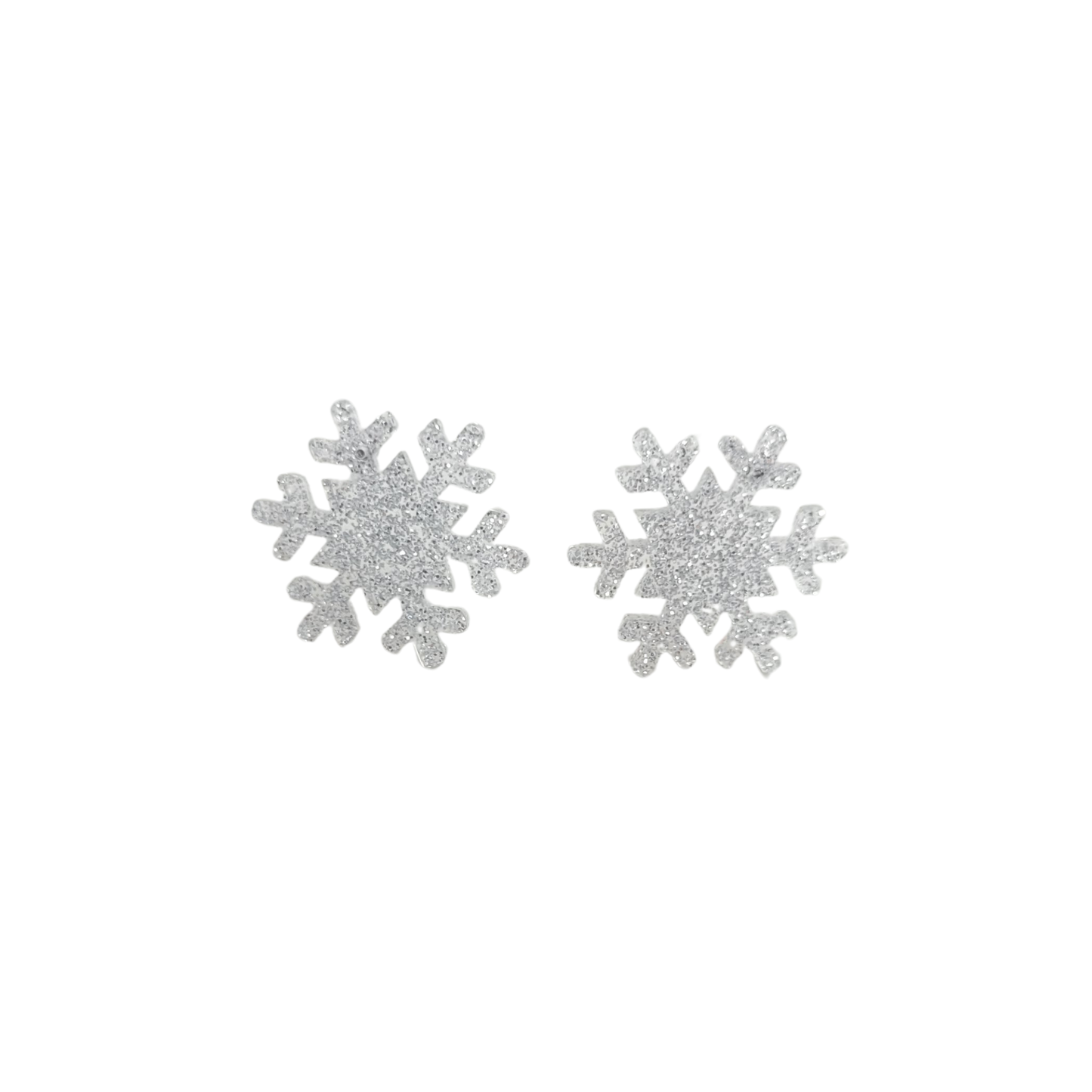 Snowflake Studs - Silver Glitter