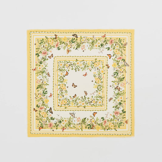 Cybele Yellow Narrative Square Scarf