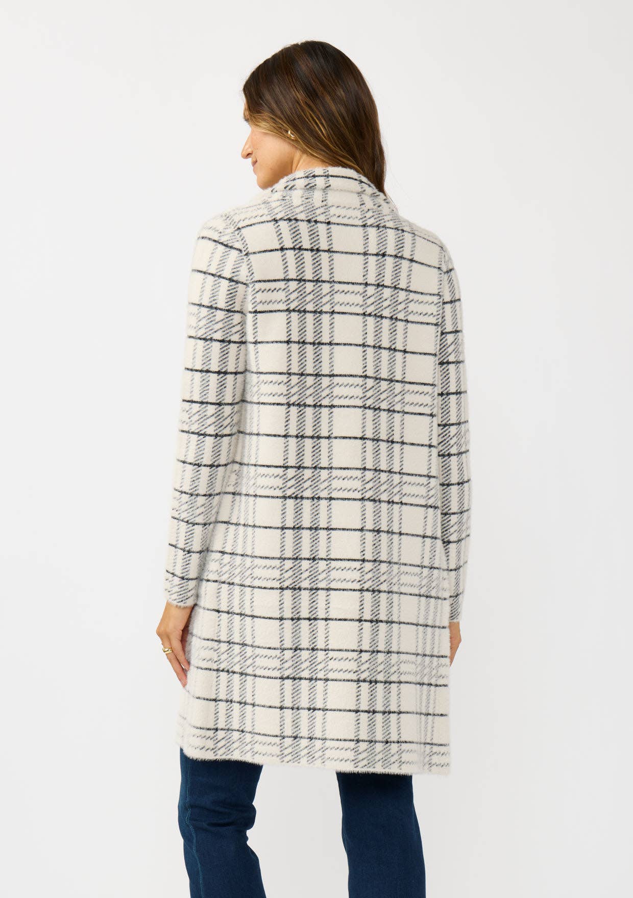 Plaid Button Front Cardigan