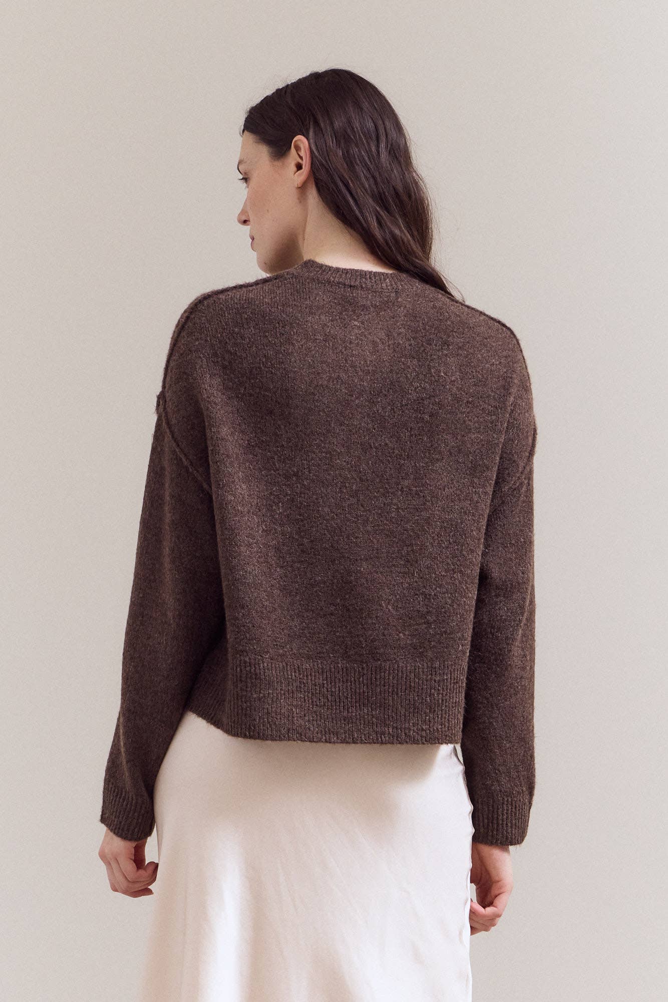 Half Button Down Sweater - Chestnut