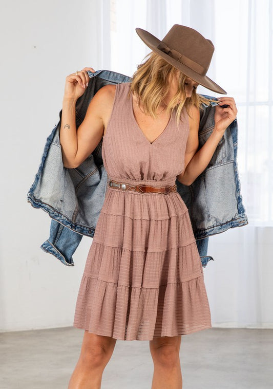Shadow Stripe Tank Mini Dress