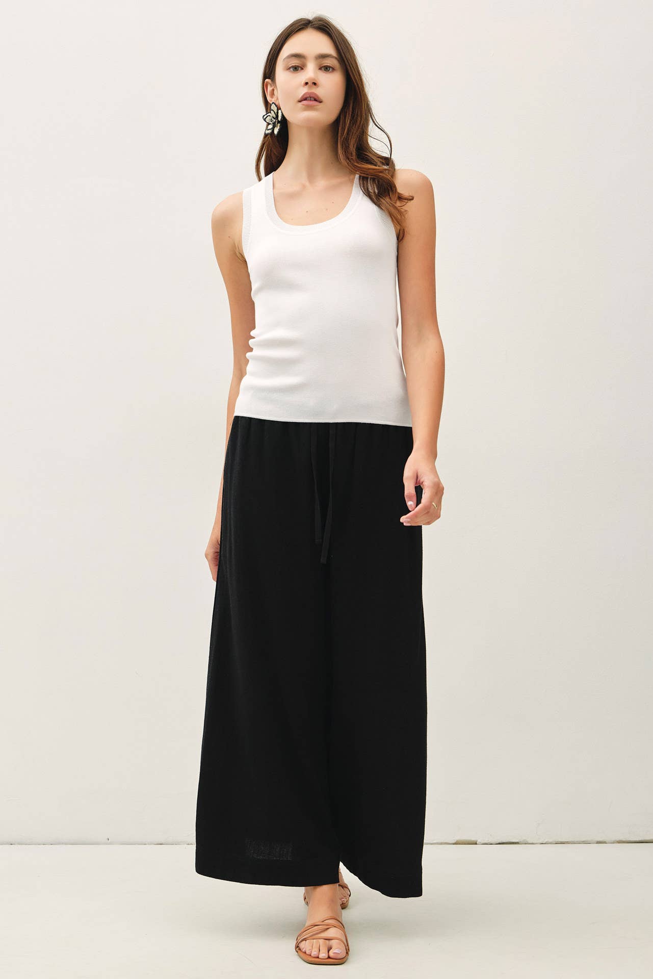Linen Blend Palazzo Pants