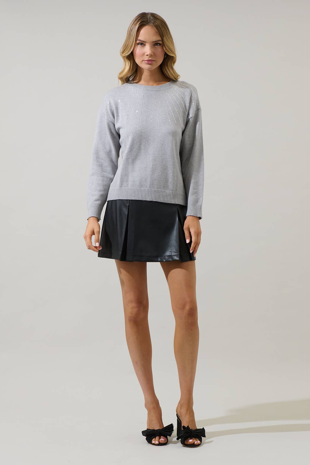 Shanice Rhinestone Knit Sweater