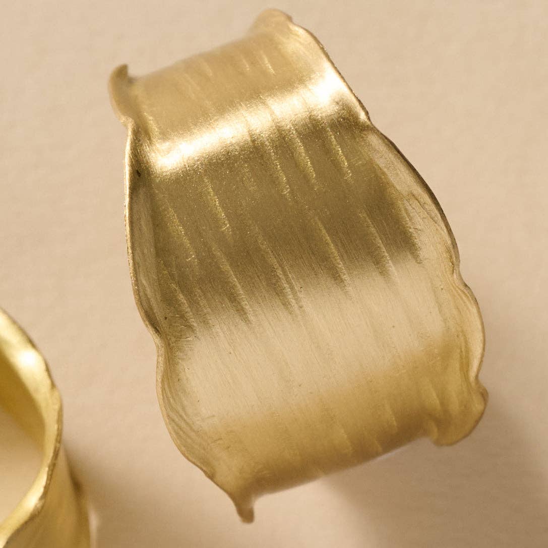 Diva Hammered Brass Hoop Earrings