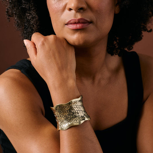 Devee Brass Woven Cuff Bracelet