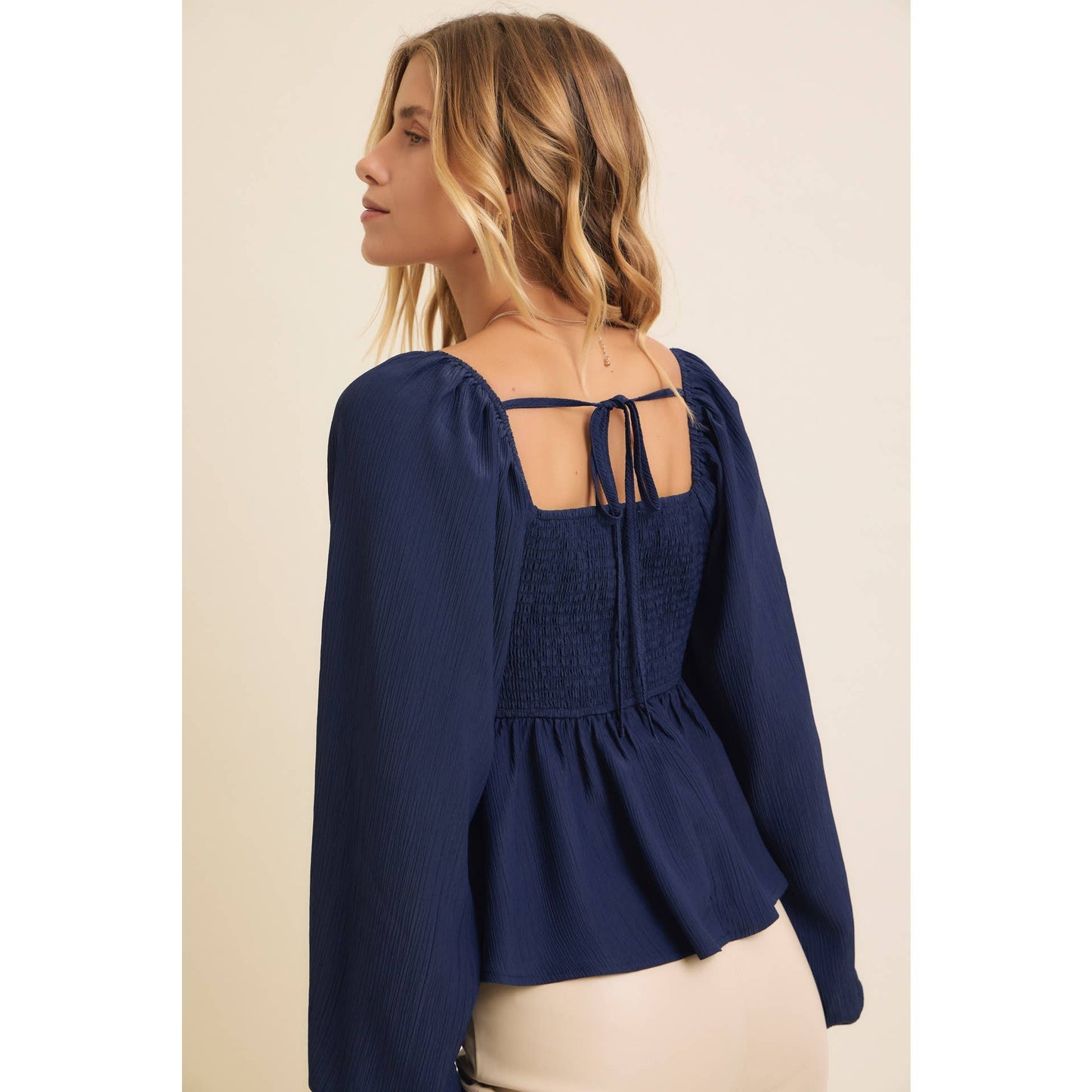 Crinkled Babydoll Blouse