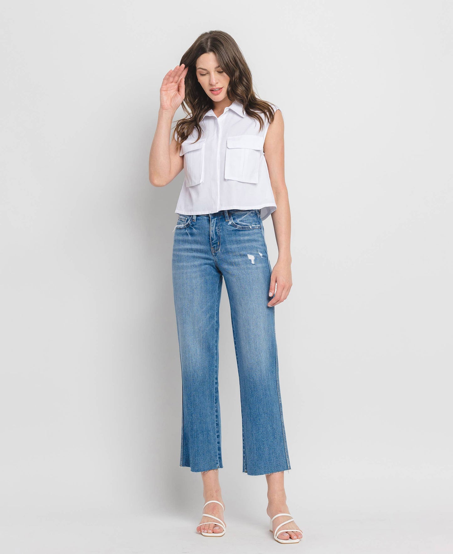 Maeve Raw Hem Sim Wide Jean