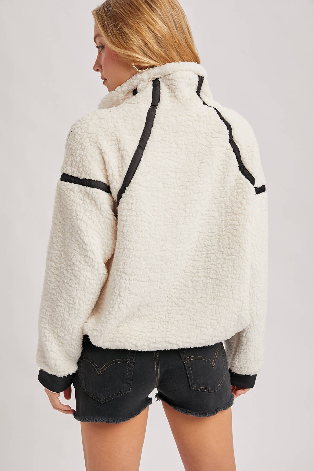 Contrast Sherpa Fleece Top
