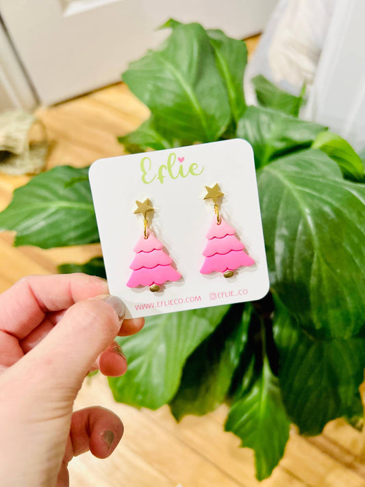 Gradient Christmas Tree Dangle Earrings