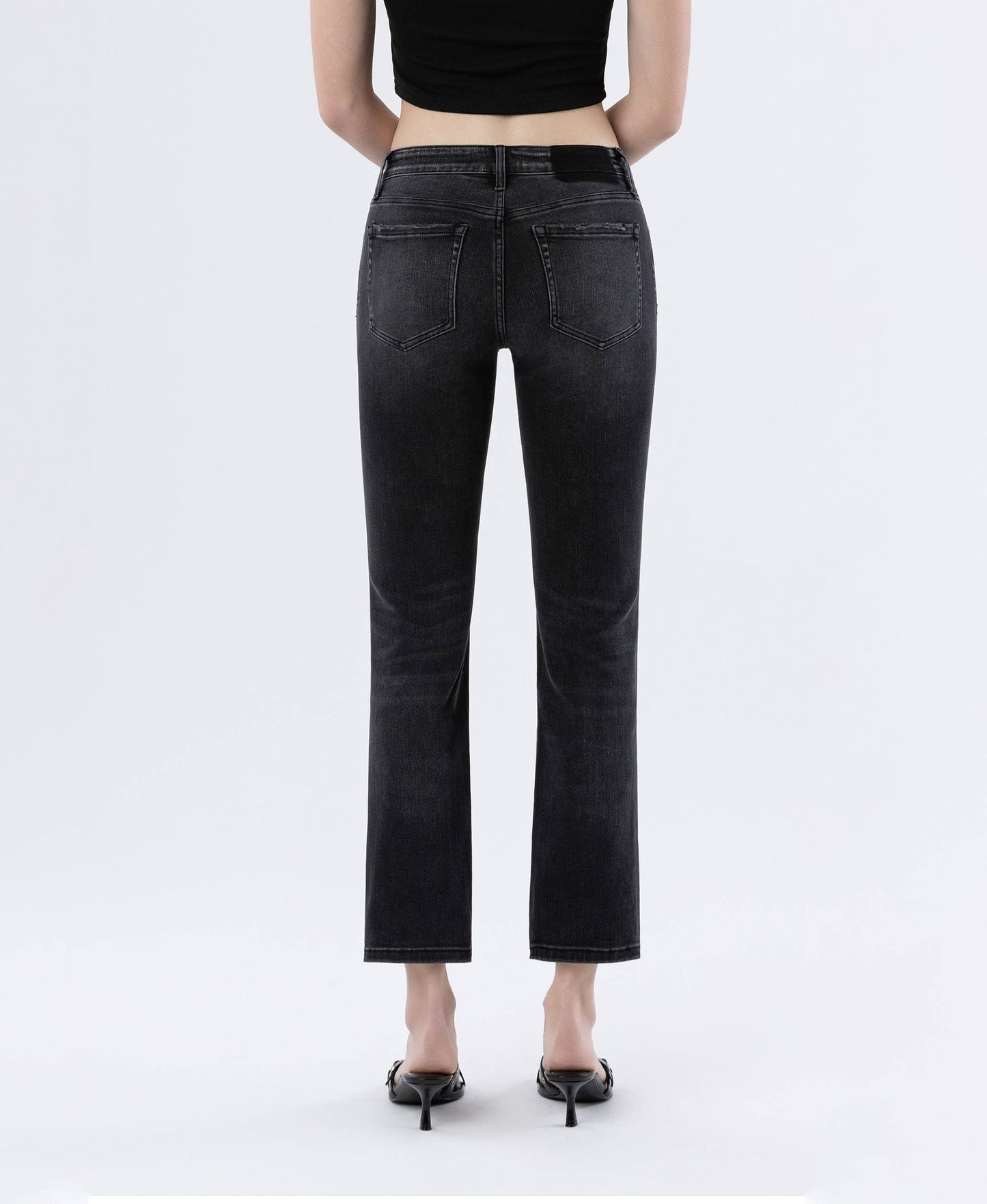 FLYING MONKEY Mid Rise Ankle Slim Straight Jean