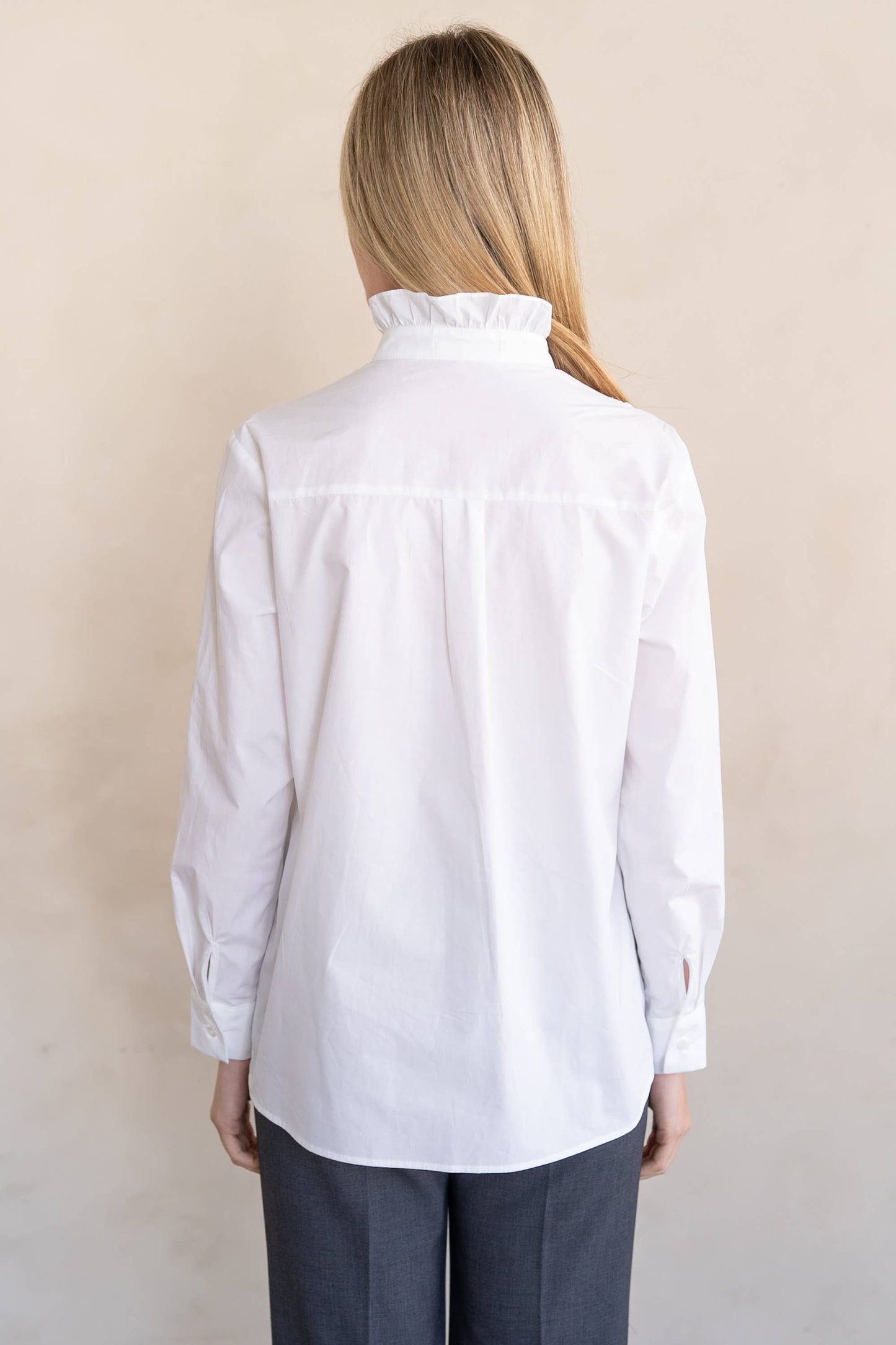 Ruffle Collar Button Blouse