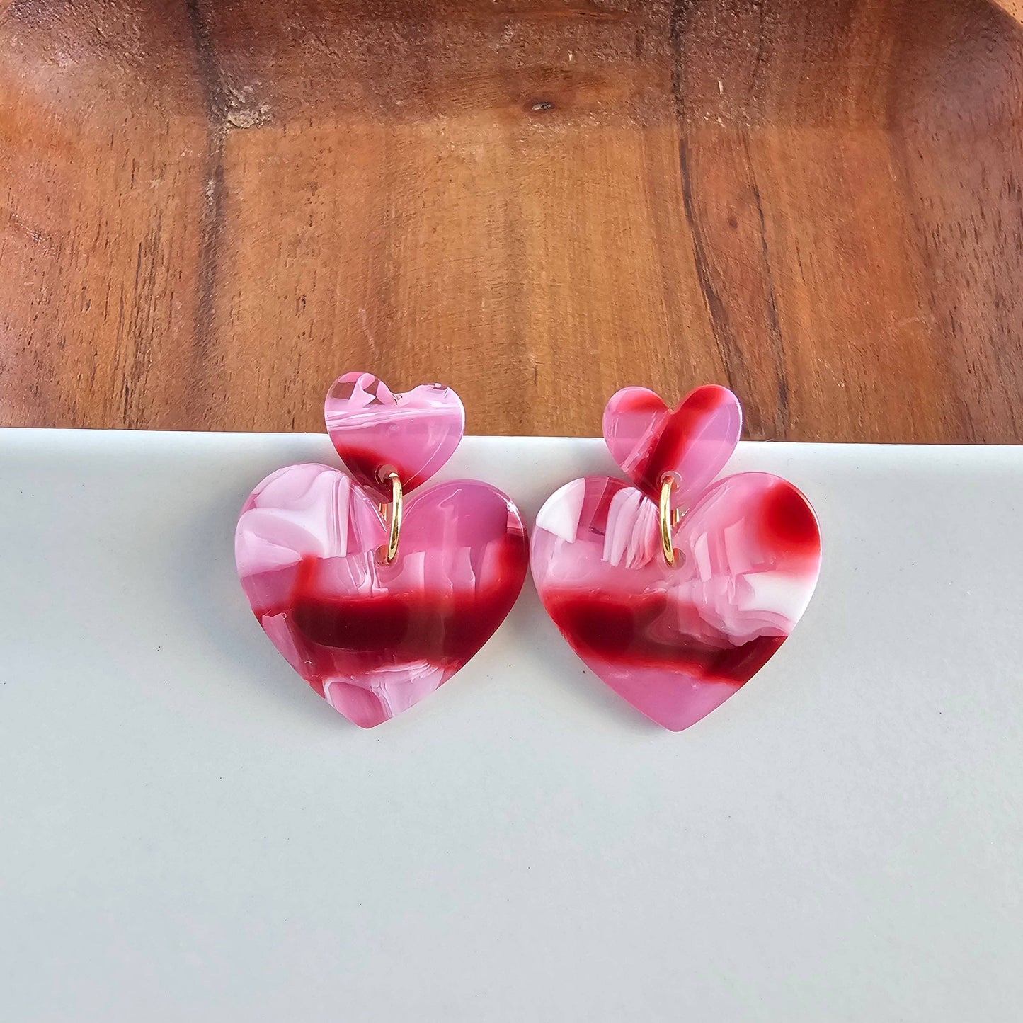 Darling Heart Earrings - Strawberry Fizz