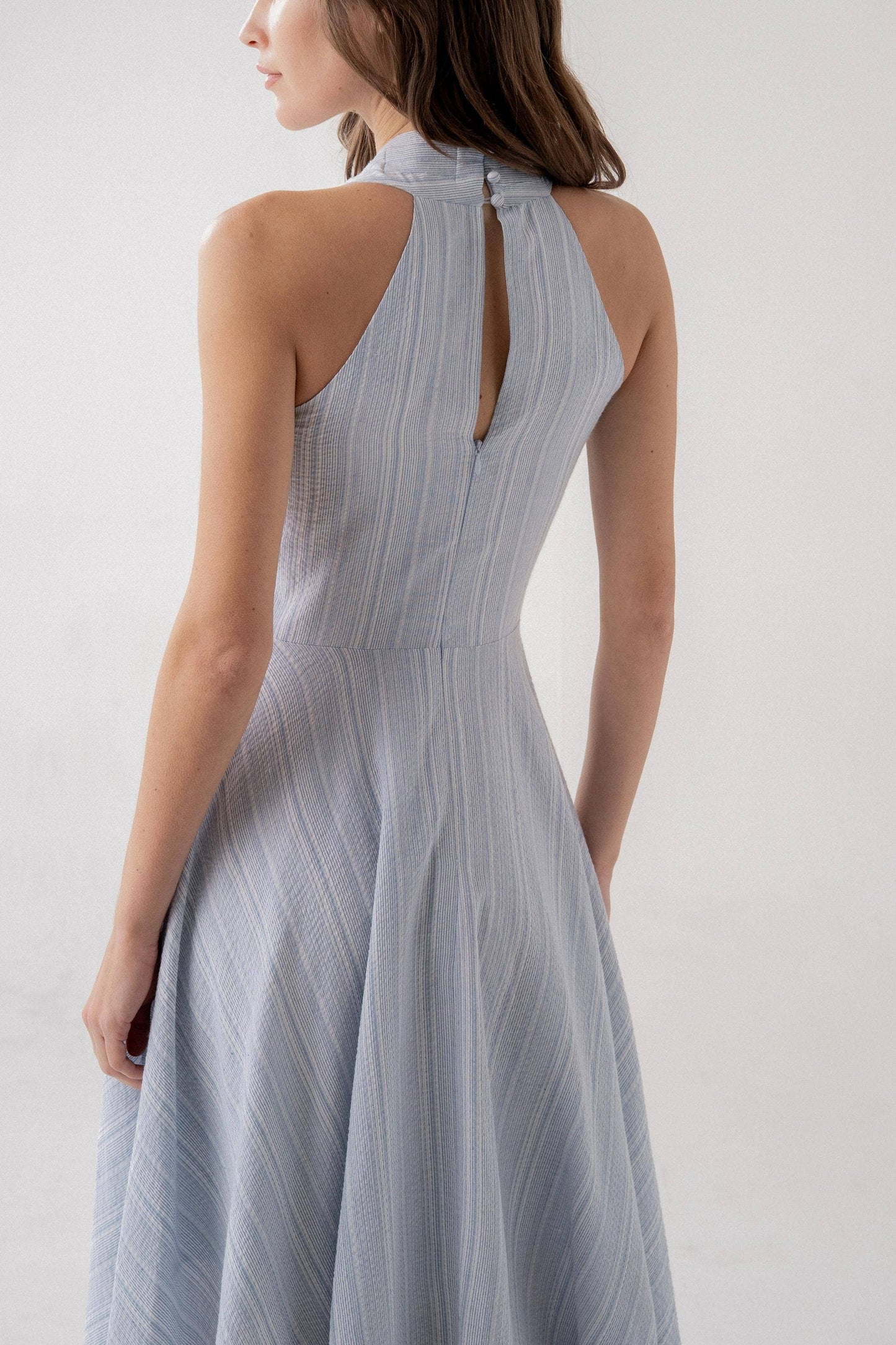Flared Full Skirt Midi Dress