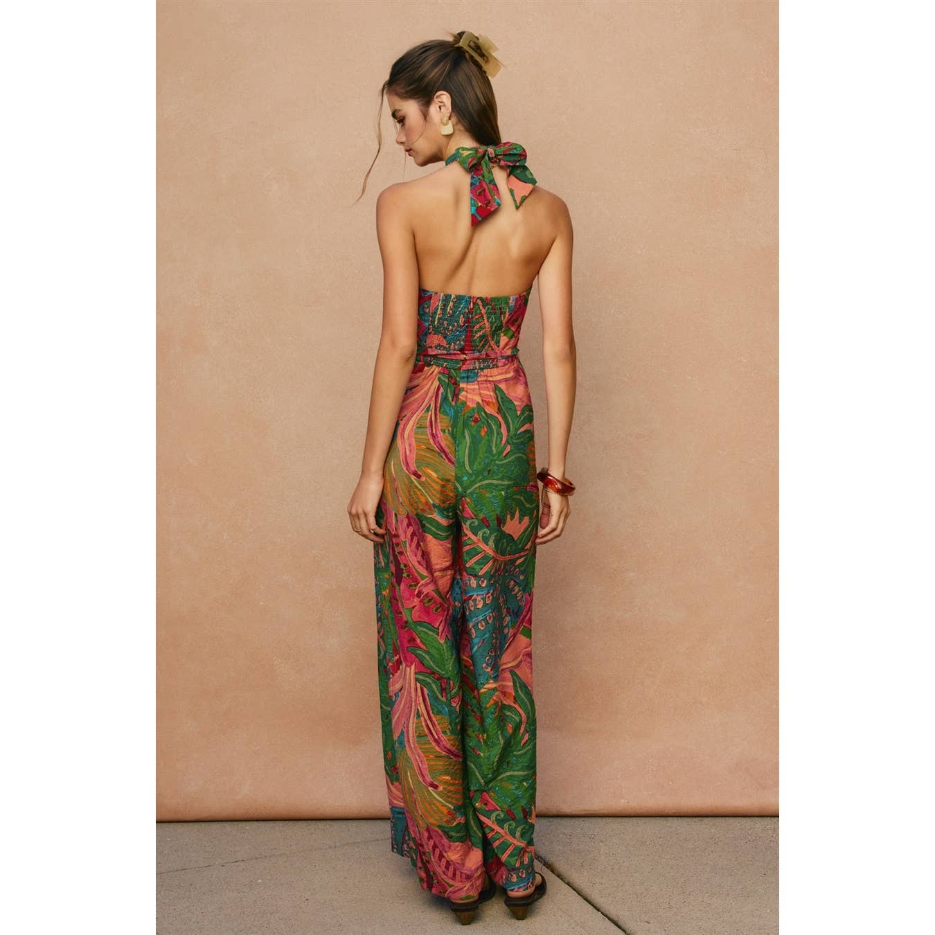 Paradise Crossed Halter Neck Jumpsuit