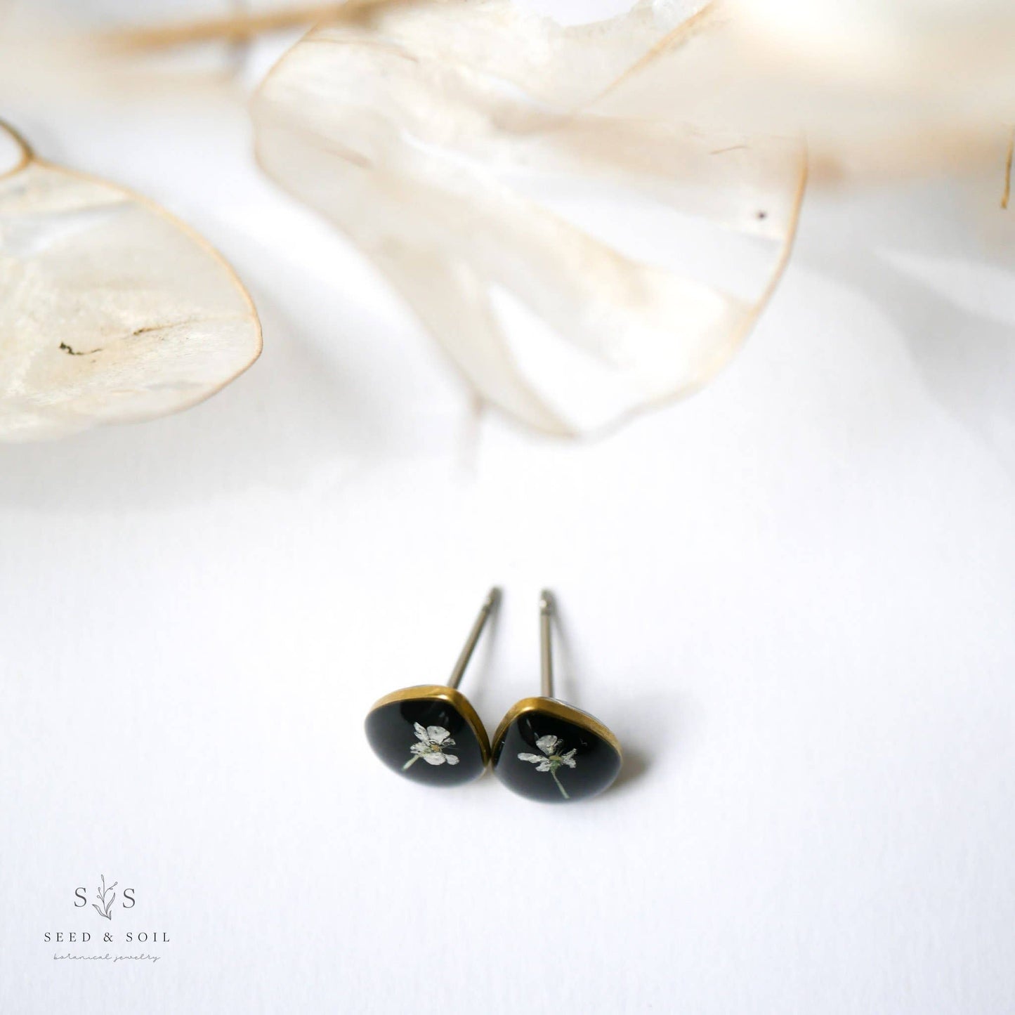 Tiny Teardrop Cameo Studs