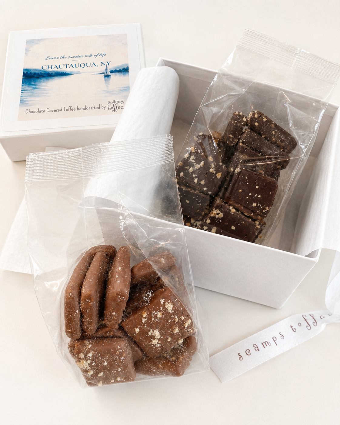 Savor Chautauqua Scamps Duo Toffee Box - 8 oz