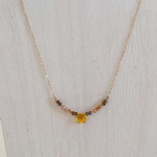 Citrine Teardrop Necklace