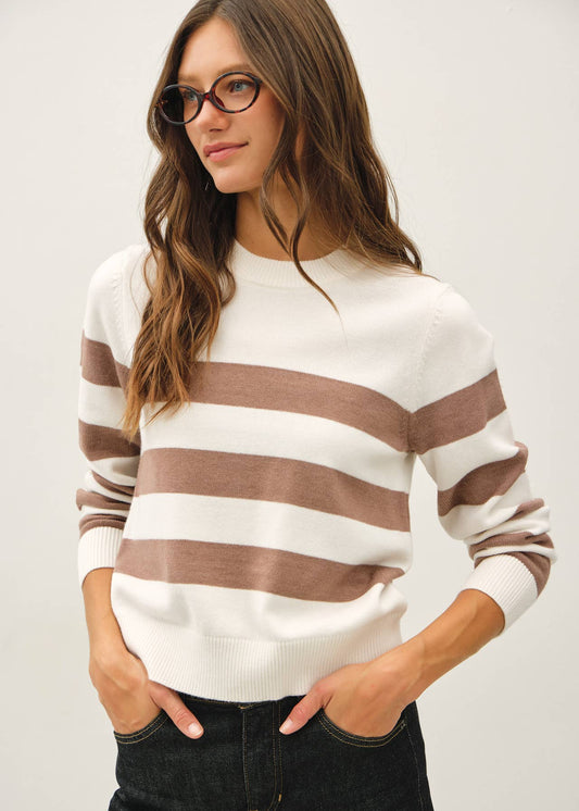 Classic Large Stripe Crewneck Sweater
