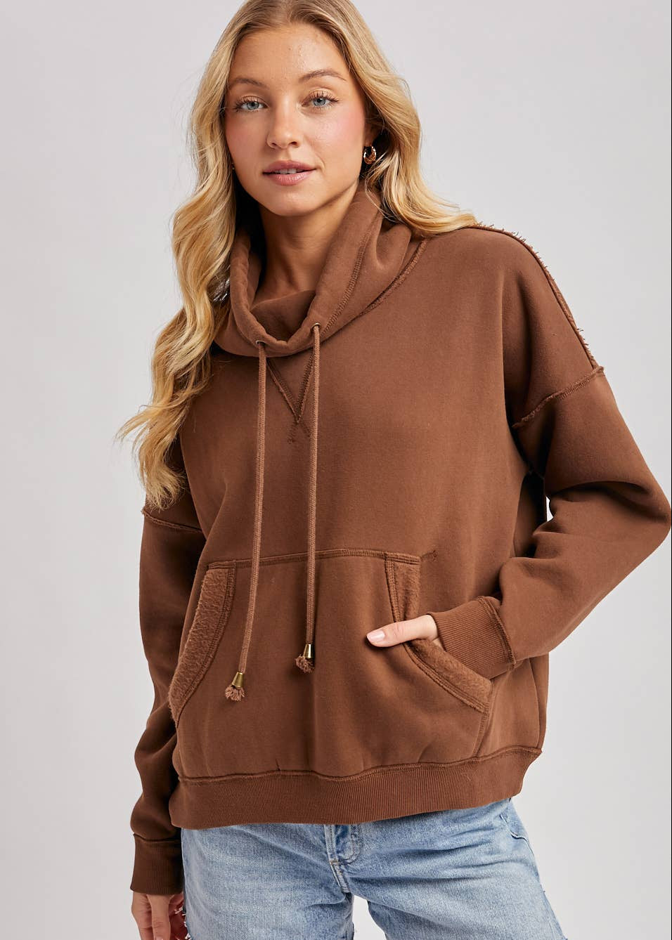 Cowl Neck Pullover Sweatshirt