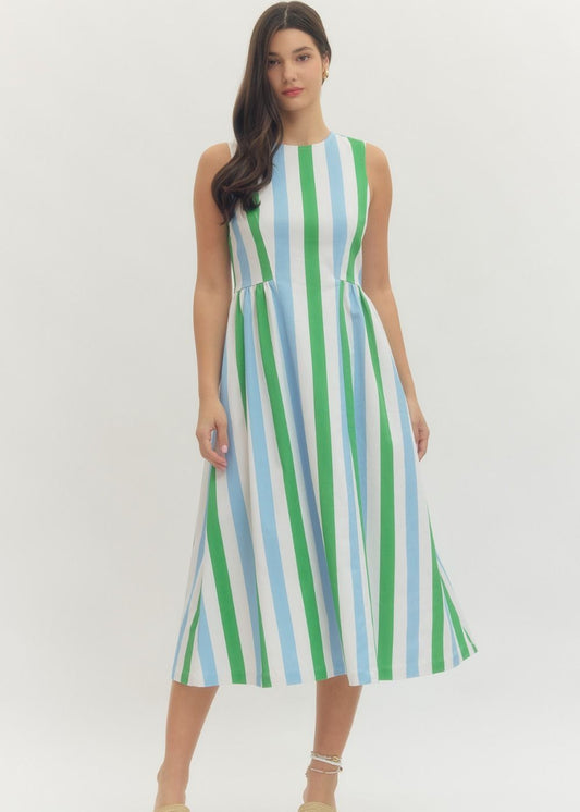 Derby Stripe Midi Dress