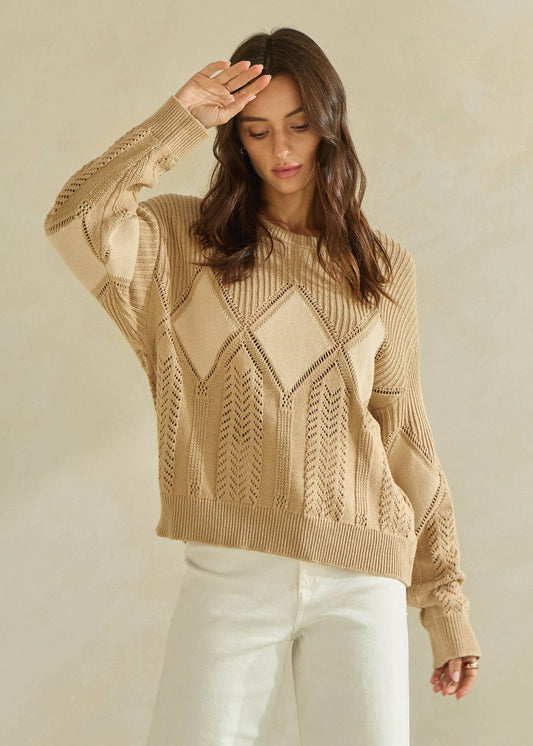 Diamond Openwork Sweater