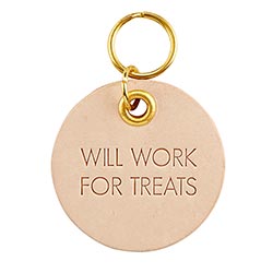 Leather Pet Tag - Will Work For Treats