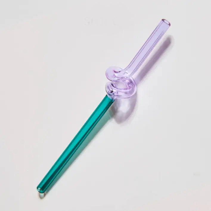 Artistry Glass Straws - Lavender & Green
