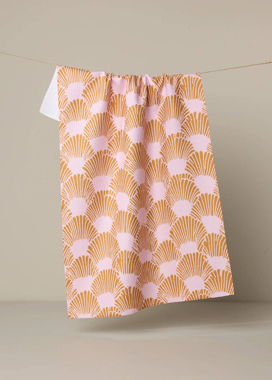 Geometry Royal Scallop Tea Towel