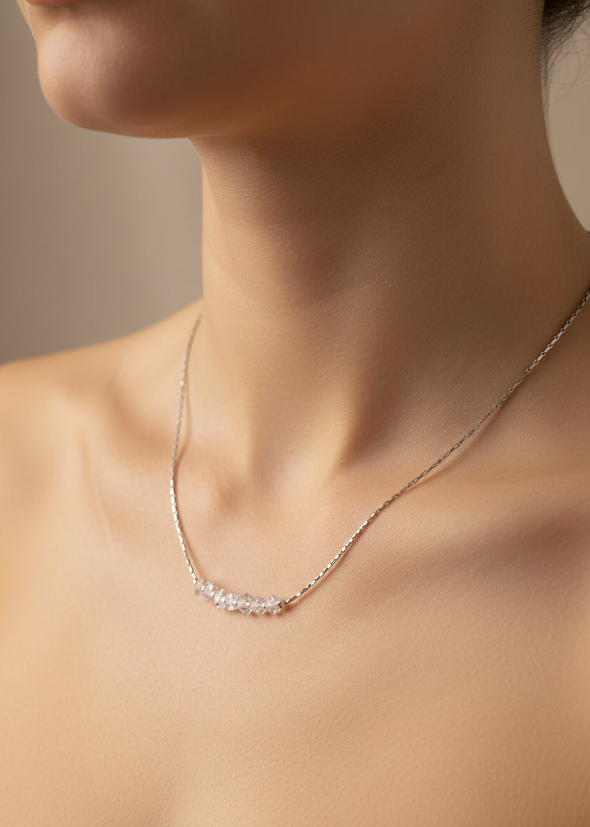 Herkimer Diamond Row Necklace
