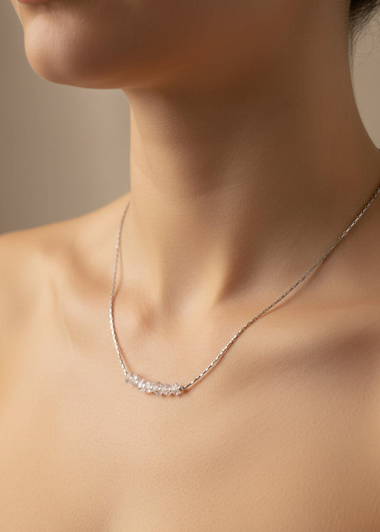 Herkimer Diamond Row Necklace
