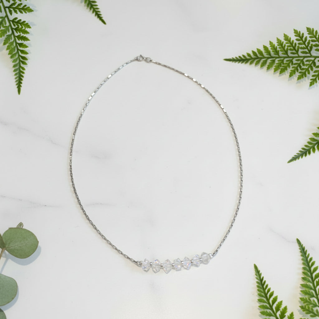 Herkimer Diamond Row Necklace