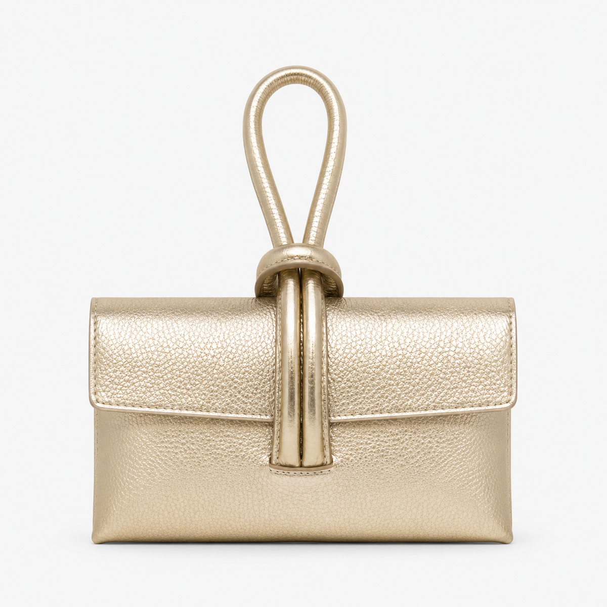 Italian Leather Wristlet Bag - Gold