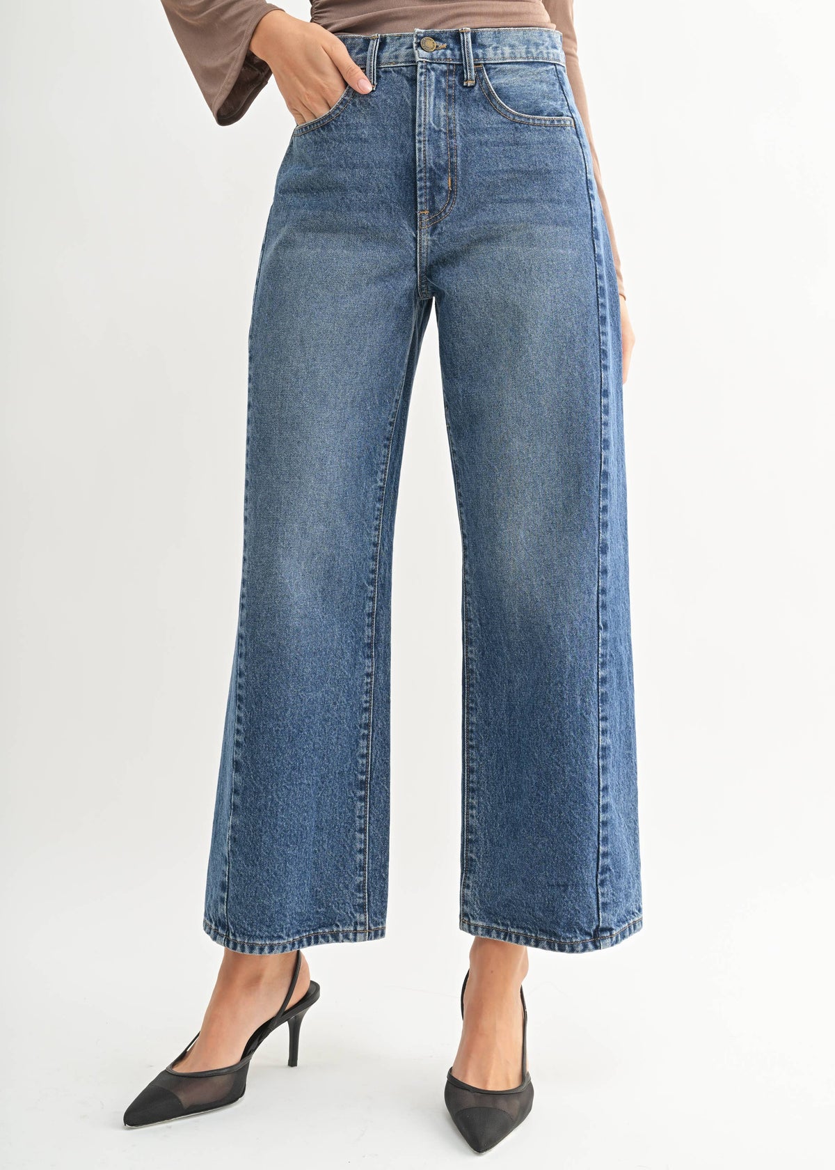 JUST BLACK DENIM - Dark Barrel Jean Twist
